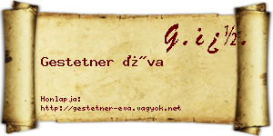 Gestetner Éva névjegykártya